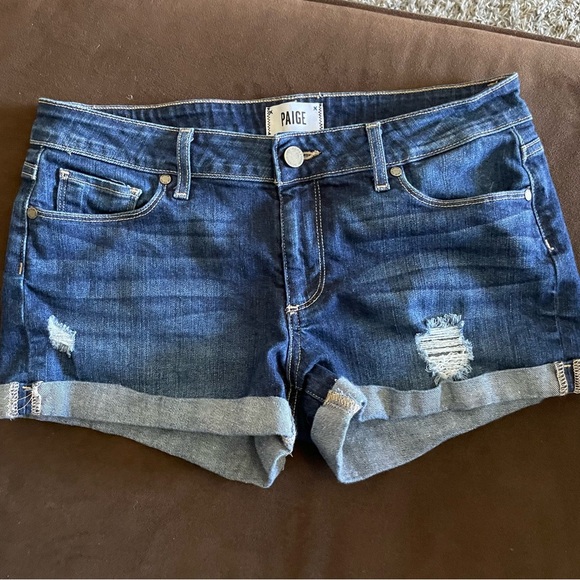 PAIGE Jimmy Jimmy Cuffed Denim‎ Shorts in Khloe Destructed size 28 - Picture 3 of 8
